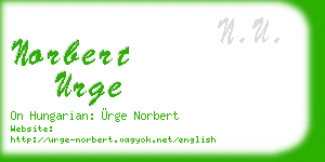 norbert urge business card